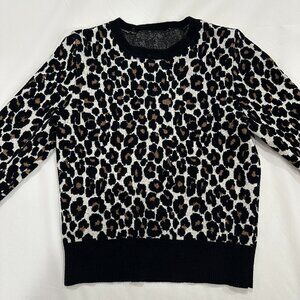 Michael Kors Cheetah Leopard Print Crewneck Sweater